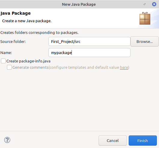 How to create a Package in Java?